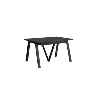 Kihúzható étkezőasztal, 140-290x90 cm, matt fekete/fekete, AVENY