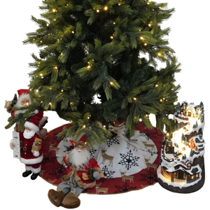 Karácsonyfa alátét, piros/fehér, 0,8 m, FILOMENA