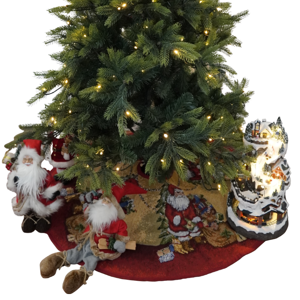 Karácsonyfa alátét, piros/bézs, 1 m, GORGINA